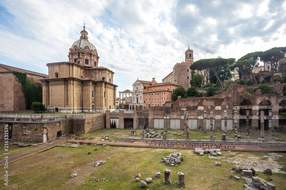 hurch of Santi Luca e Martina with the remains of the Roman Forum