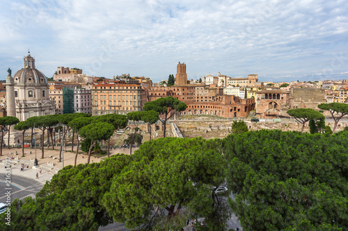 View of Trajan's Column and Trajan's Market, Rome, Italy