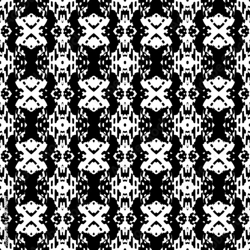 Retro geometric pattern in repeat. Fabric print. Seamless background, mosaic ornament, vintage style.