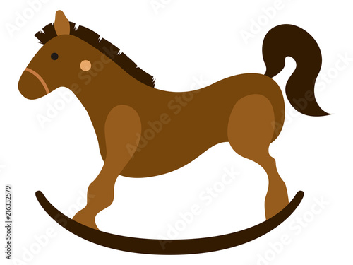 Isolated wooden horse toy icon