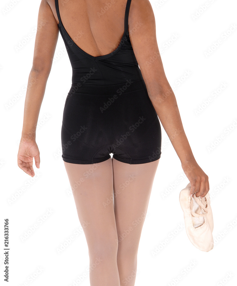 The middle section of a ballerina from the back The middle section of a ballerina from the back