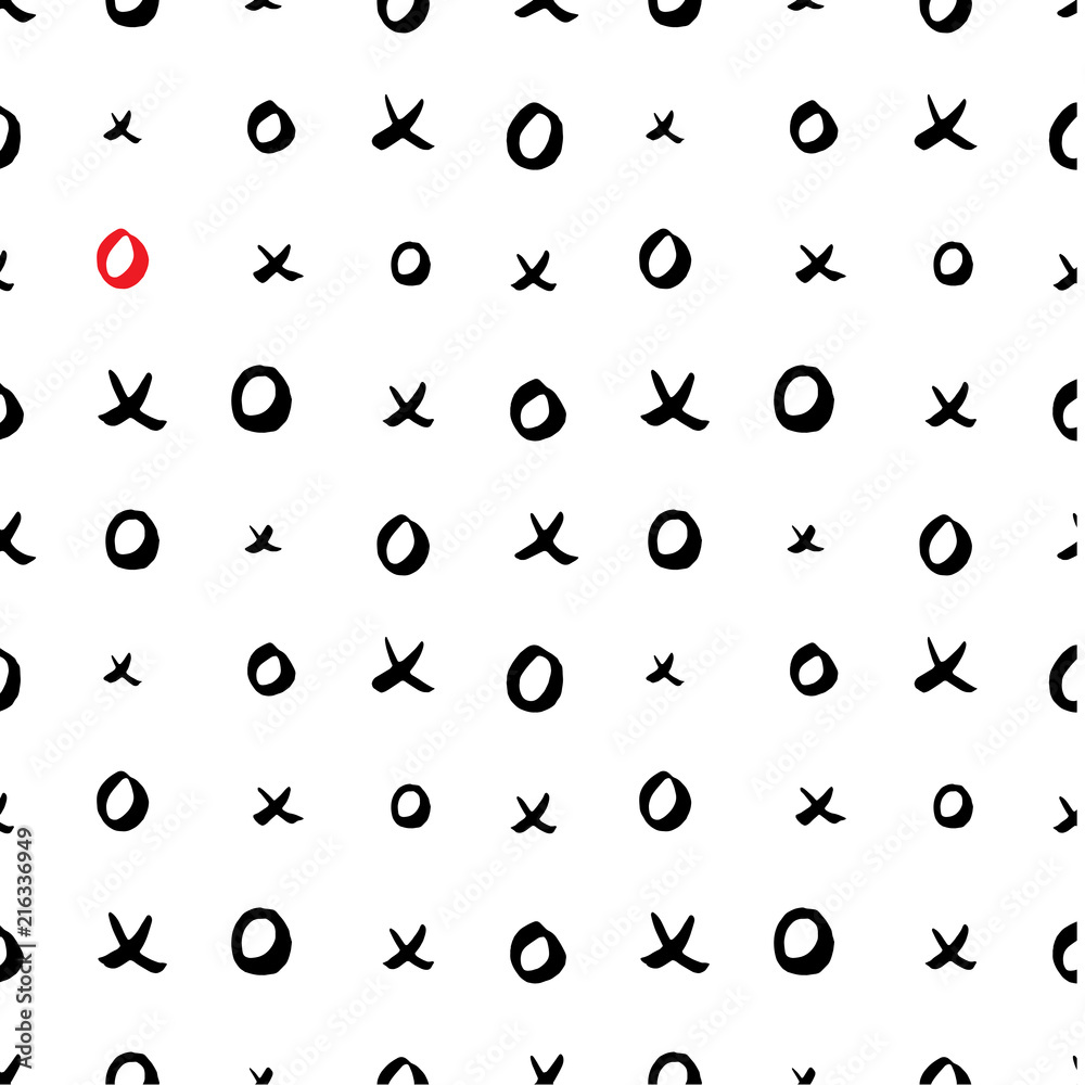 X and O or XO Symbols Seamles Pattern Stock Vector Adobe Stock