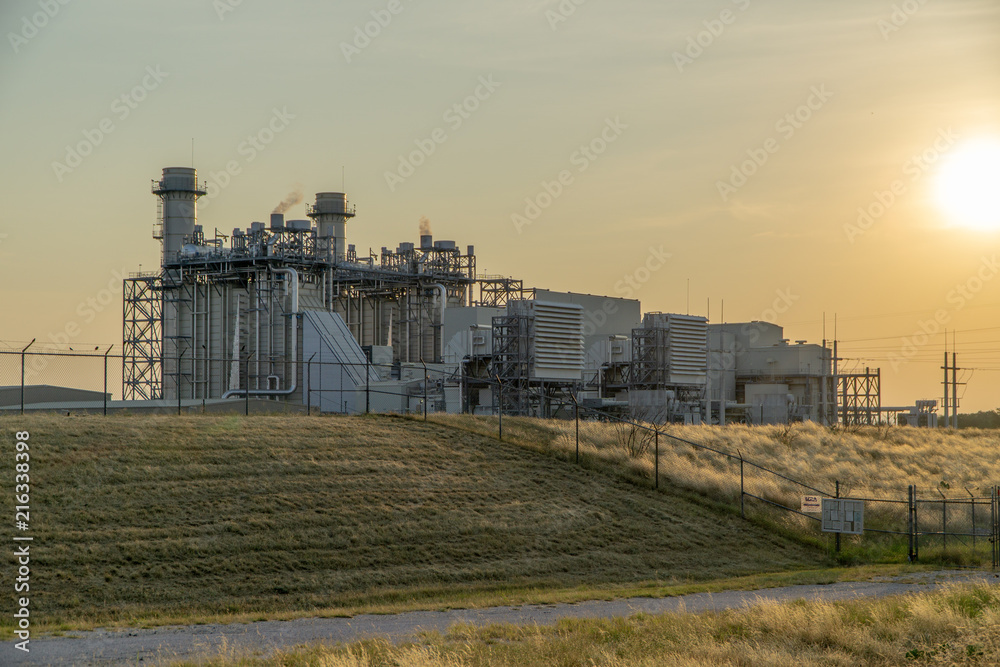 Hydroelectric power plant in the Texas Hill County at sunrise Hydroelectric power plant in the Texas Hill County at sunrise