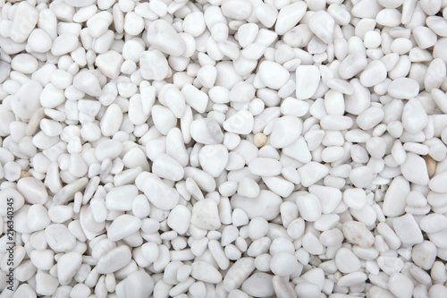 Marble white pebbles. Background texture