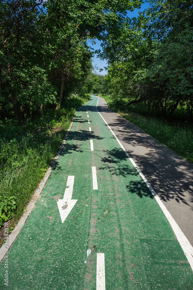 Obraz premium Bicycle road in the park
