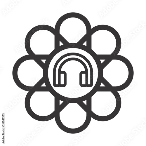 Earphone logo. Headphone logo. Headset Symbol. Vector eps 08.