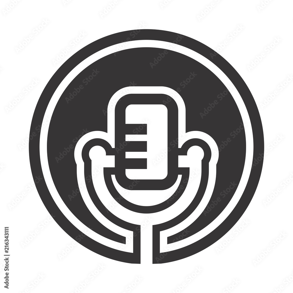 Microphone logo. Music logo. Sound symbol. Vector eps 08. Microphone logo. Music logo. Sound symbol. Vector eps 08.