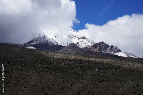 Chimborazo volcano in the Ecuadorian Andes