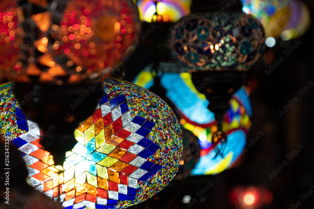 composizione 4 di lampade di vetro colorato 