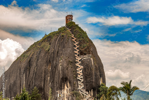 The Rock El Penol near the town of Guatape, Antioquia in Colombia. photo