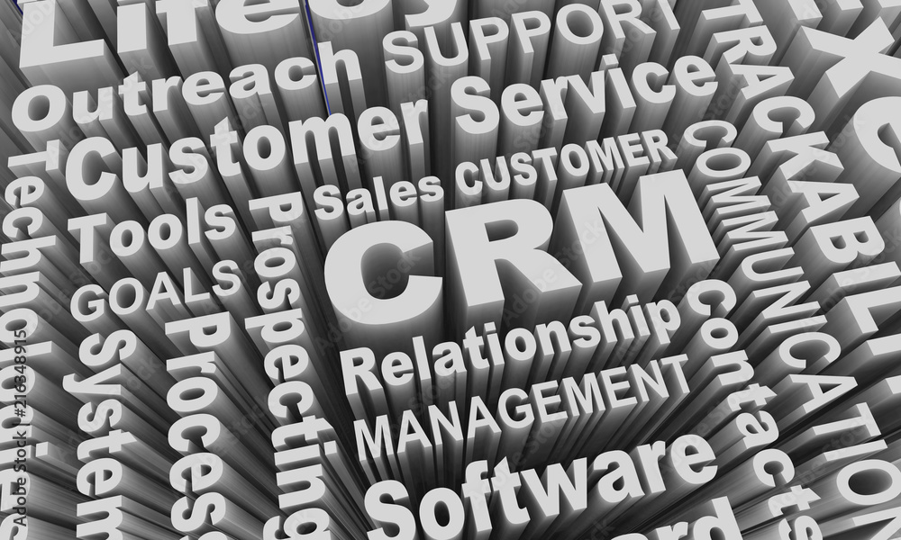 CRM Customer Relationship Management Software System Word Collage 3d Illustration CRM Customer Relationship Management Software System Word Collage 3d Illustration