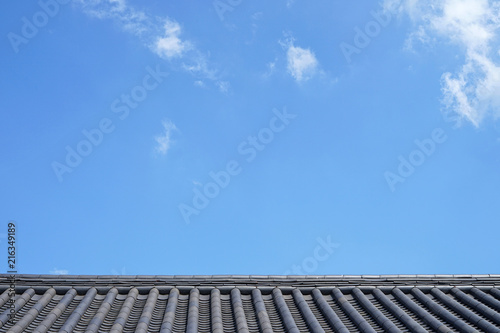 Korean traditional roof  Clear sky