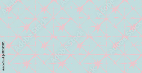 Baby Pink, Blue, Turquoise Stripes Organic Vector Seamless Geo Pattern. Fine Suit Ikat Tie Dye Wabi Sabi Traditional Winter Prints. Hand Drawn Female Fashion Design, Childrens Exotic Kimono Ornament.