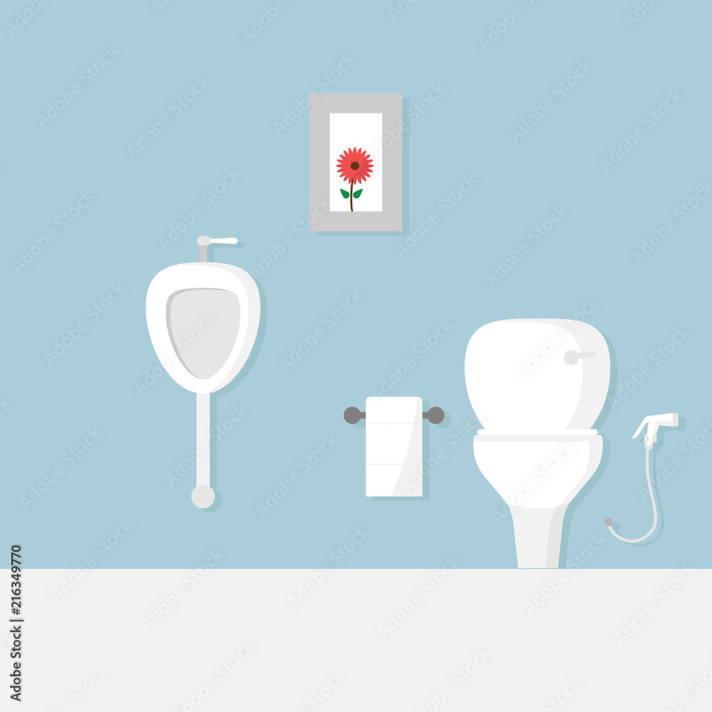 illustration of toilet flat design illustration of toilet flat design