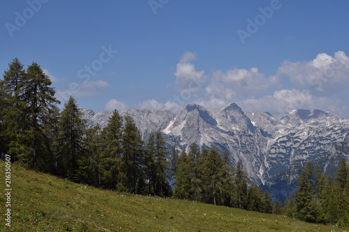 Fototapeta Naklejka Na Ścianę i Meble -  Blick von der Höss in Hinterstoder in das Gebirge