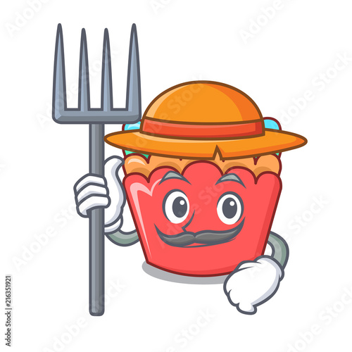 Farmer baking molds character cartoon