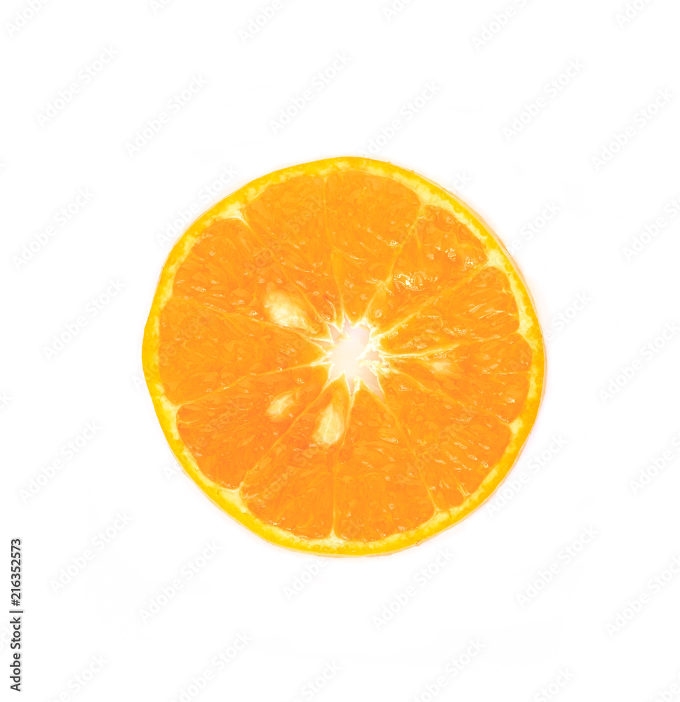 orange slice fruit fresh on white background orange slice fruit fresh on white background