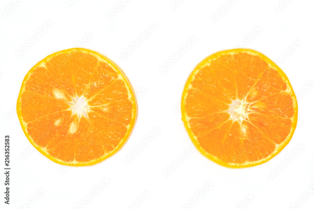 orange slice fruit fresh on white background orange slice fruit fresh on white background