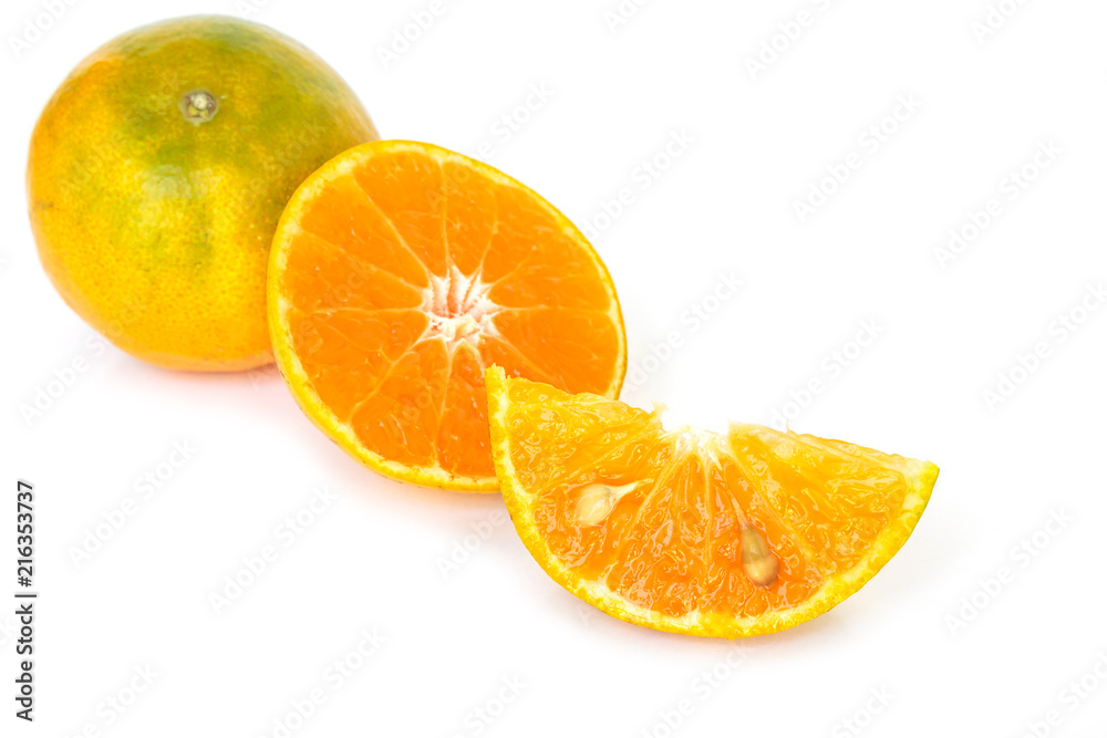 orange slice fruit fresh on white background orange slice fruit fresh on white background