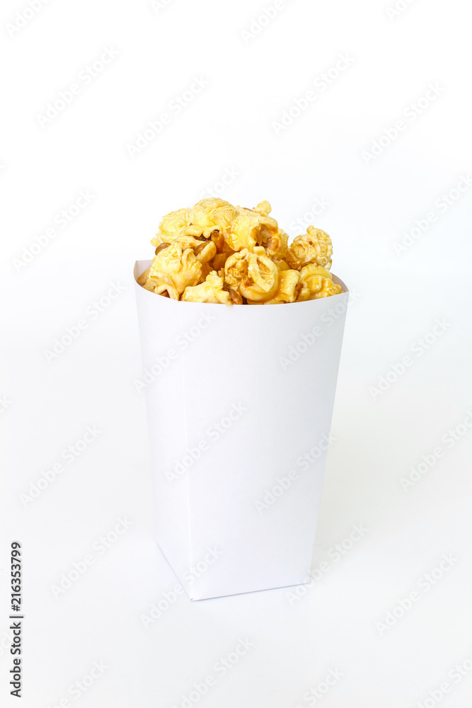 popcorn white box on white background popcorn white box on white background