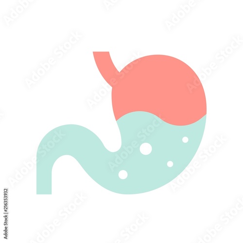 acid in gastric stomach, medical and hospital related flat design icon set