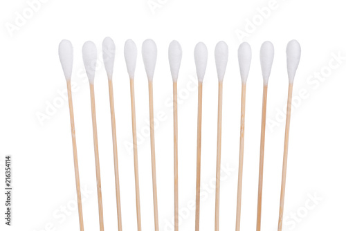 Cotton buds isolated on white background