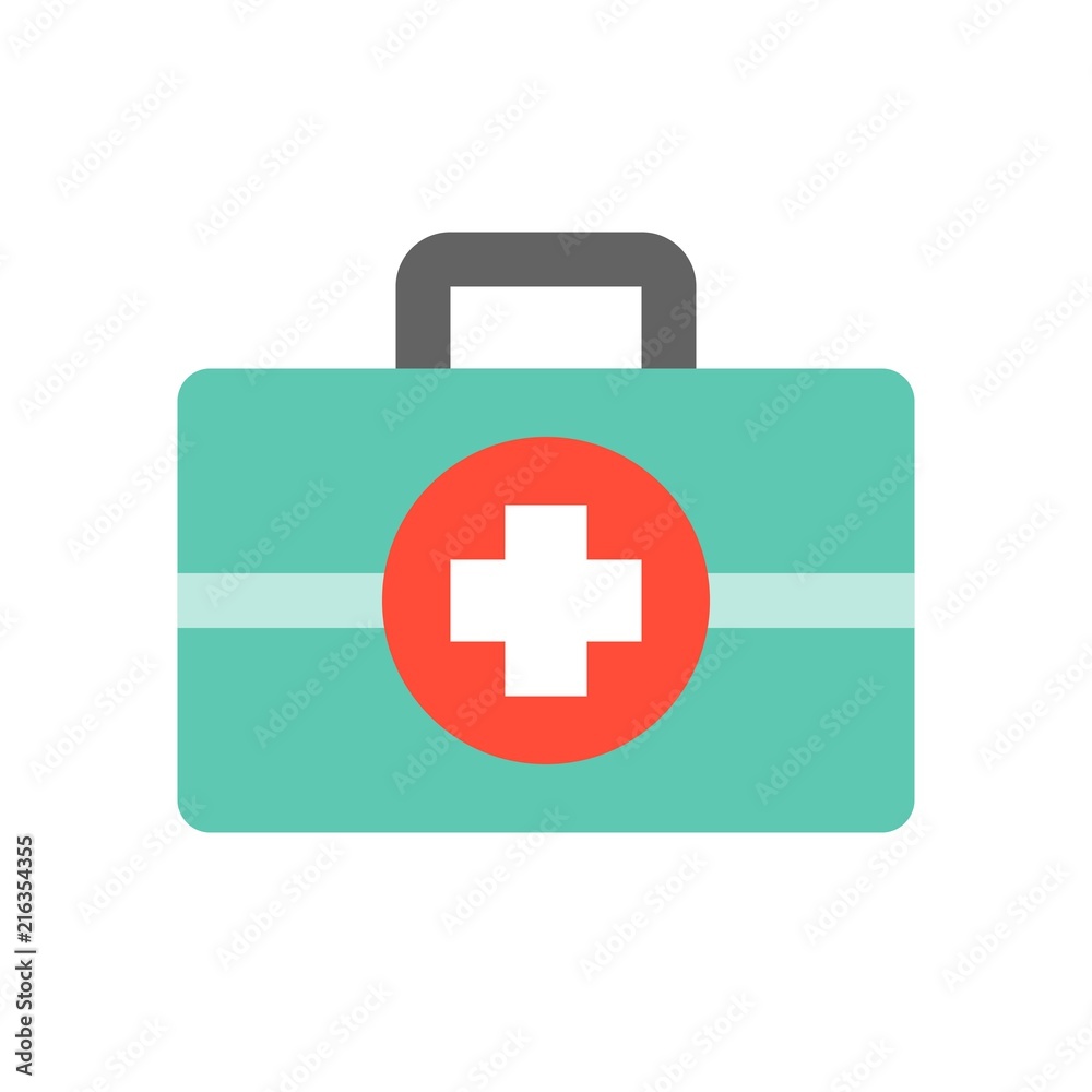 Obraz premium first aid kit, medical and hospital related flat design icon set
