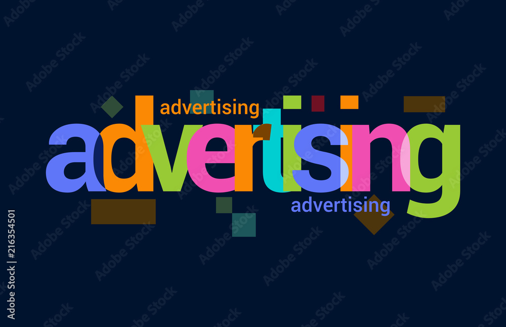Advertising Colorful Overlapping Vector Letter Design Dark Background