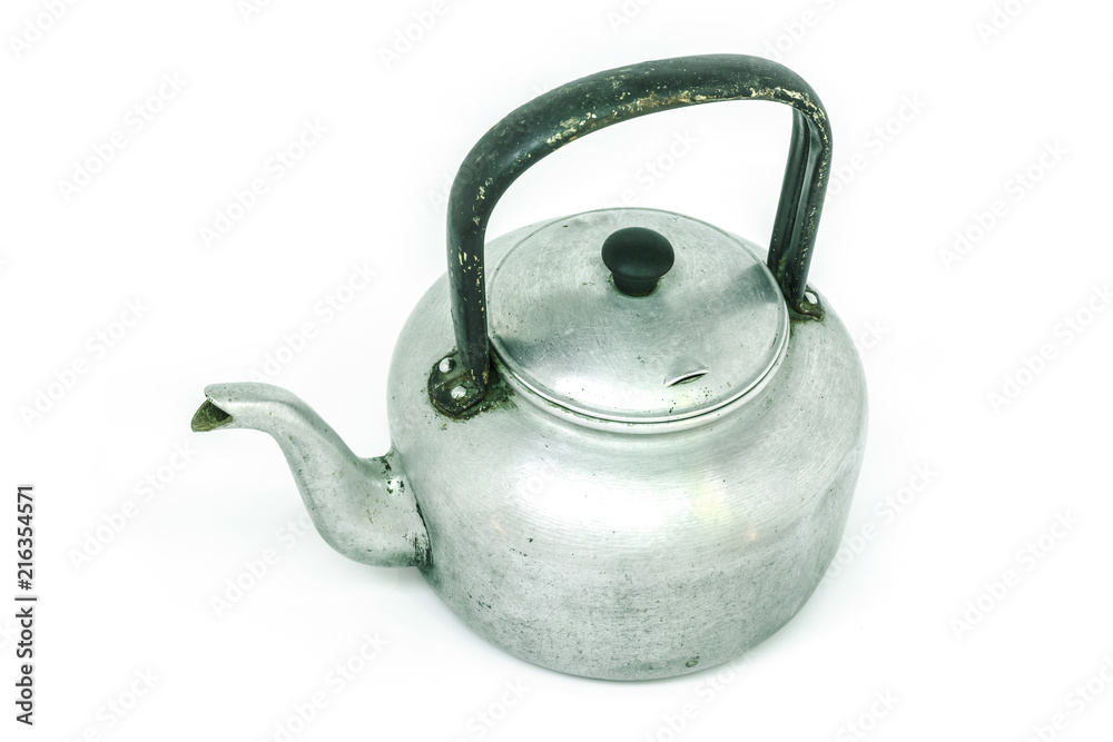 kettle tea on white background