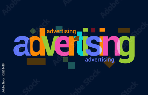 Advertising Colorful Overlapping Vector Letter Design Dark Background