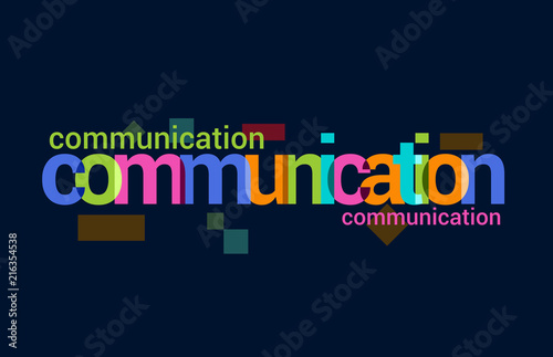 Communication Colorful Overlapping Vector Letter Design Dark Background
