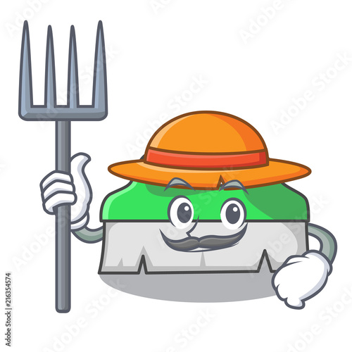 Farmer scrub brush character cartoon