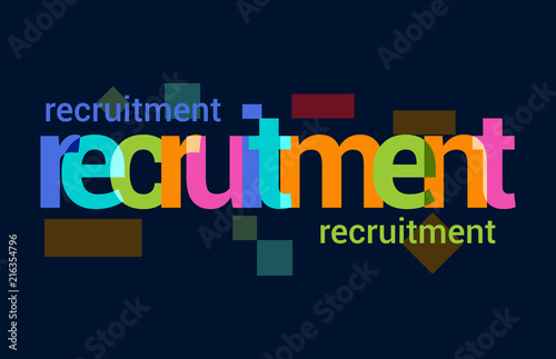 Recruitment Colorful Overlapping Vector Letter Design Dark Background