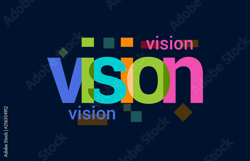 Vision Colorful Overlapping Vector Letter Design Dark Background