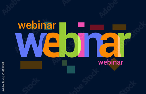 Webinar Colorful Overlapping Vector Letter Design Dark Background