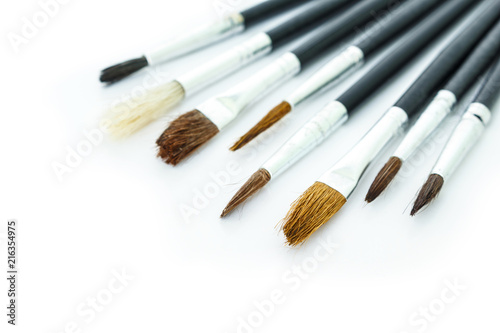 paint brush set tool art on white background