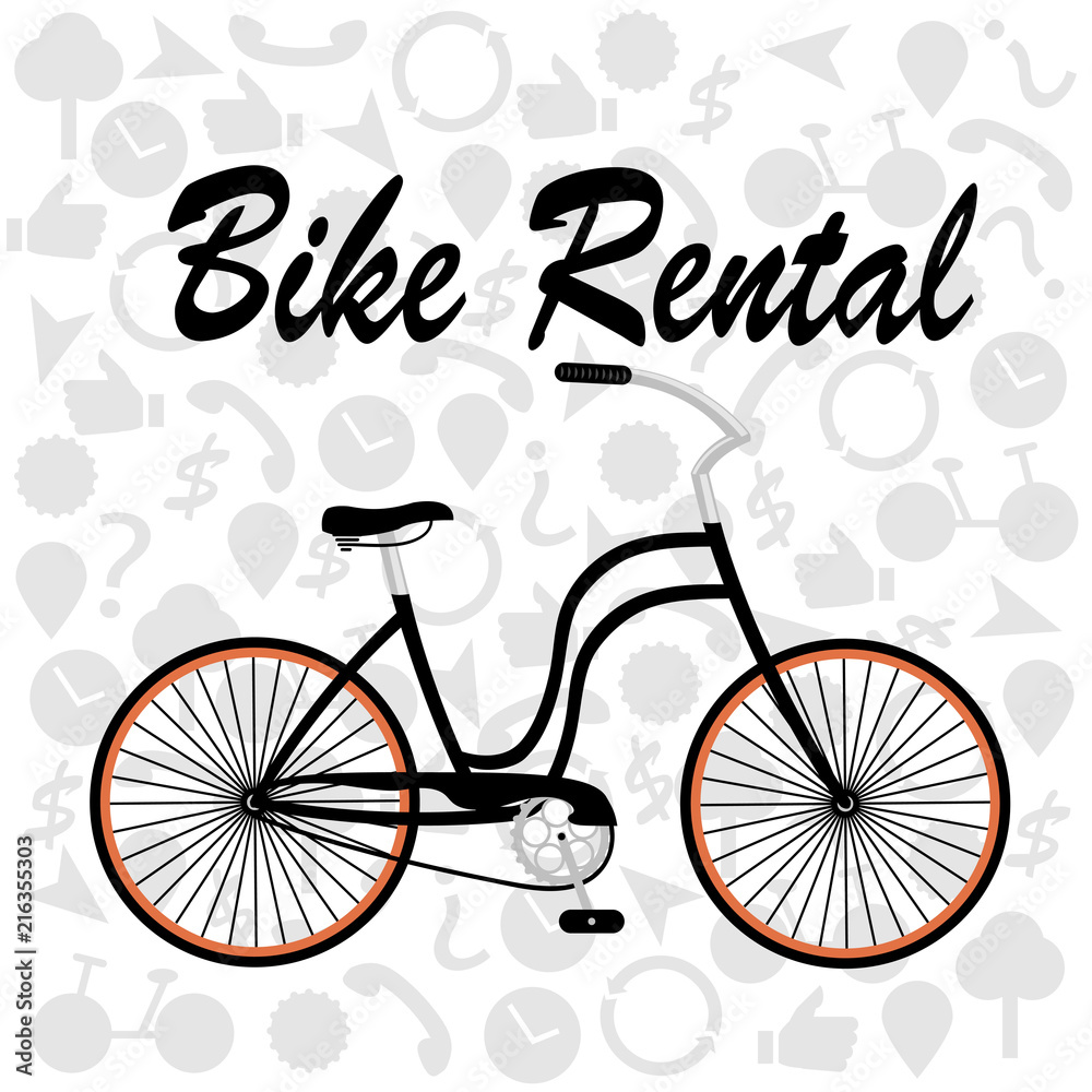 Bicycle rental. vector illustration Bicycle rental. vector illustration