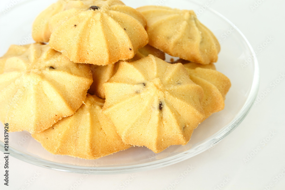 chocolate chip cookies biscuits on white bakcground chocolate chip cookies biscuits on white bakcground