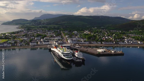 CalMac Ferries - Caledonian MacBrayne MV Loch Seaforth & Cruise Ship Hebridean Princess alongside Ullapool harbour photo