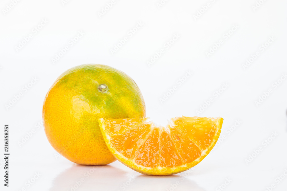 orange slice fruit fresh on white background orange slice fruit fresh on white background