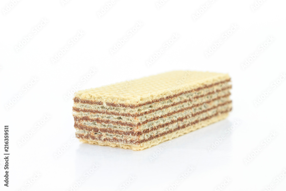 wafer chocolate dessert on white background wafer chocolate dessert on white background