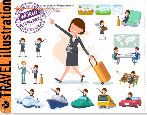 flat type Gray suit business women_travel