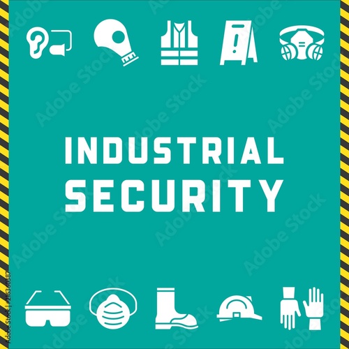 industrial security and protective equipment for worker illustration, flat design
