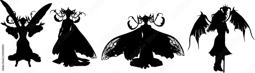 ファンタジー世界の悪魔のシルエット Stock Vector Adobe Stock