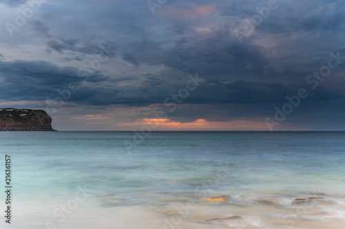 Sunrise Seascape and Cloudy Sky