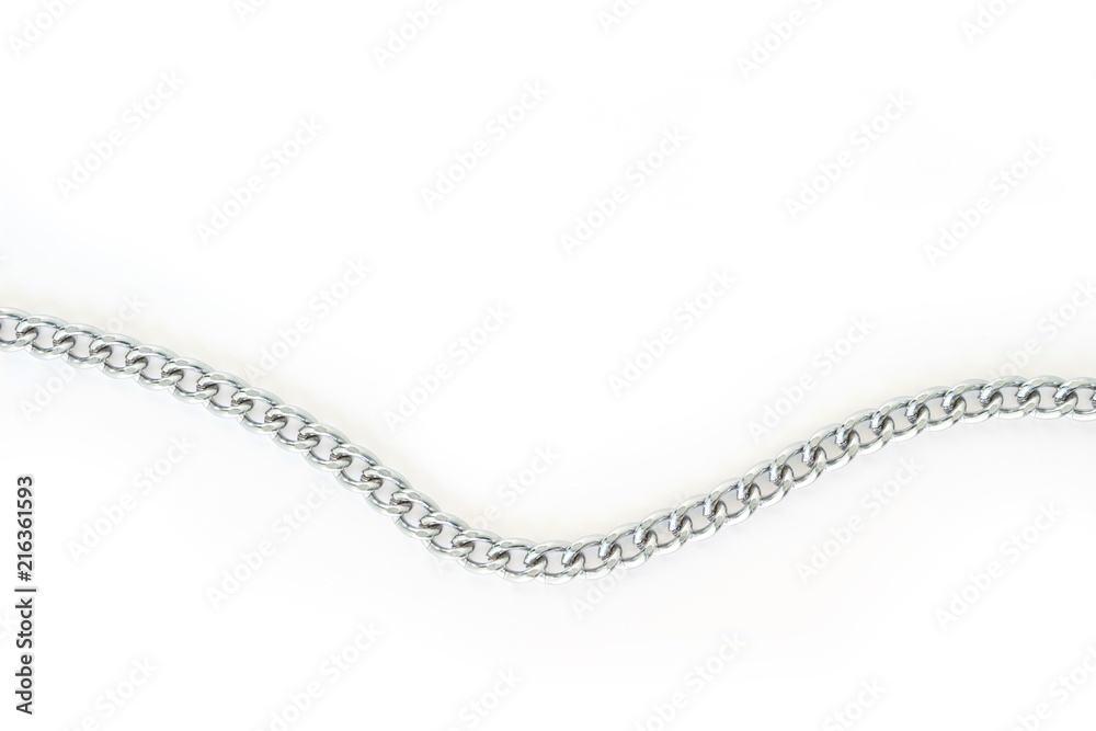 silver chain on white background silver chain on white background