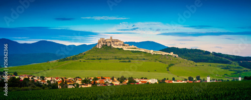 Ruin of Spissky Castle in Slovakia at sunset