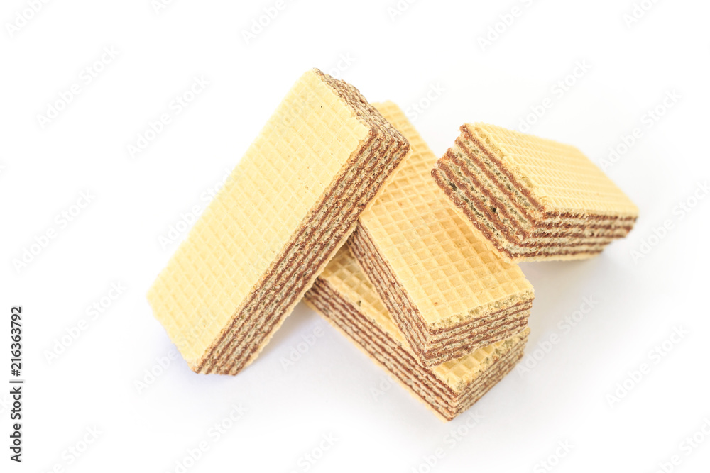 wafer chocolate dessert on white background wafer chocolate dessert on white background