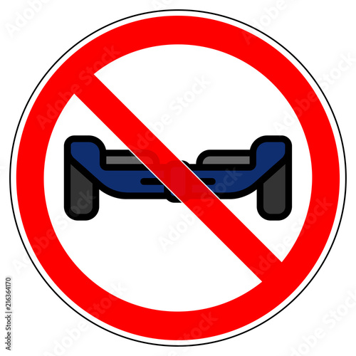 srr409 SignRoundRed - german - Verbotszeichen: HOVERBOARD verboten - Verbot von Balance Boards - english - prohibition - electric mini cruiser / selfbalancing scooter not allowed g6409