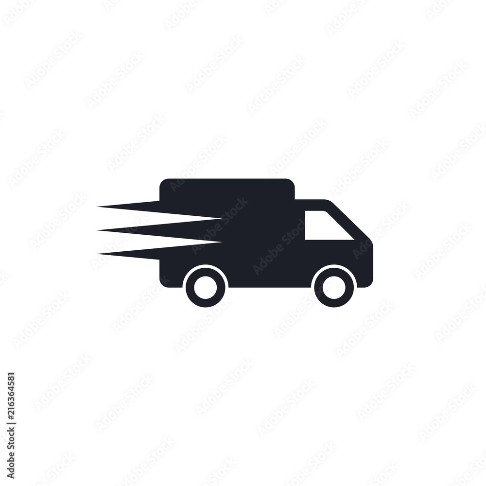 Fast shipping delivery truck flat icon for apps and websites Fast shipping delivery truck flat icon for apps and websites